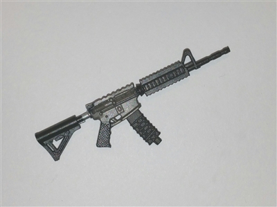 M4 Carbine Rifle with Ammo Mag GUN-METAL Version BASIC - "Modular" 1:18 Scale Weapon for 3-3/4 Inch Action Figures
