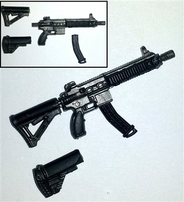 FO6c Compact Assault Rifle w/ Mag GUN-METAL Version BASIC - "Modular" 1:18 Scale Weapon for 3-3/4 Inch Action Figures