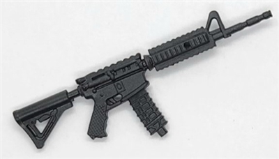 M4 Carbine Rifle with Ammo Mag FLAT BLACK "MATTE" Version BASIC - "Modular" 1:18 Scale Weapon for 3-3/4 Inch Action Figures