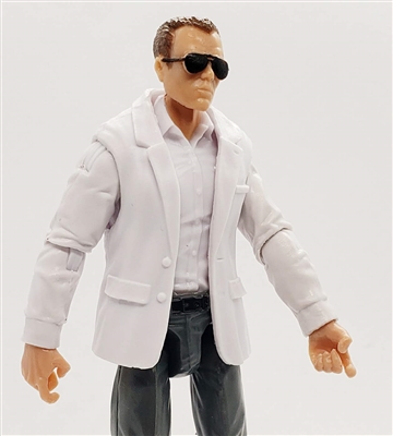 Male Short Lab Coat WHITE Version (no sleeves) - 1:18 Scale MTF Accessory for 3-3/4" Action Figures