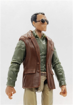 Male Short Lab Coat BROWN Version (no sleeves) - 1:18 Scale MTF Accessory for 3-3/4" Action Figures