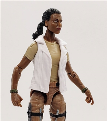 Female Long Vest WHITE Version - 1:18 Scale Modular MTF Valkyries Accessory for 3-3/4" Action Figures