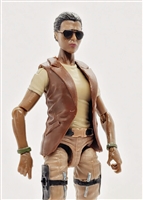 Female Short Lab Coat BROWN Version (no sleeves)  - 1:18 Scale Modular MTF Valkyries Accessory for 3-3/4" Action Figures