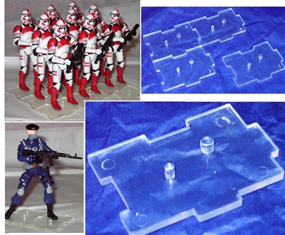 Marauder I.D.S. Action Figure Stands CLEAR (50)- Set of 50 (FIFTY)