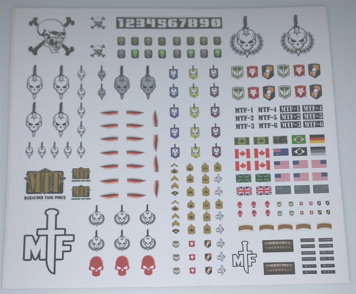 Topgun uniform patches 1/18 Details about   Waterslide Decals 3.75 inch Scale Action Figures 