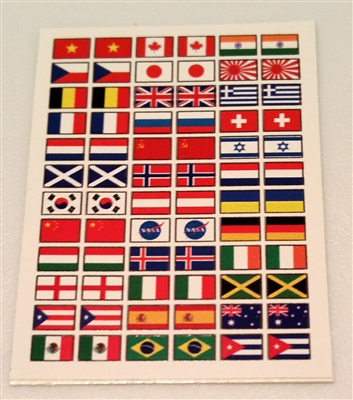 Marauder Task Force Flags of the World Die-Cut Sticker Sheet - 1:18 Scale Accessories for 3 3/4 Inch Action Figures