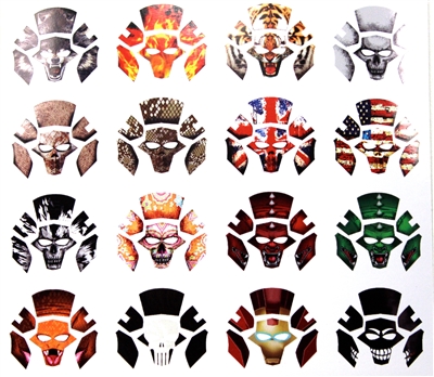 Marauder Task Force Armor Mask Designs - Die-Cut Sticker Sheet - 1:18 Scale Accessories for 3 3/4 Inch Action Figures