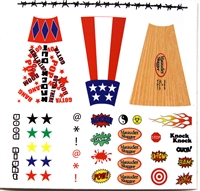 Marauder Task Force Baseball Bat Designs - Die-Cut Sticker Sheet - 1:18 Scale Accessories for 3 3/4 Inch Action Figures