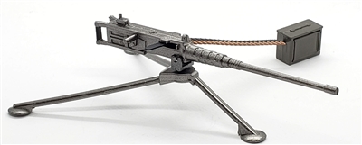 US "Ma Deuce" M2 50 Cal Heavy Machine Gun with Tripod & Ammo Belt Rifle with Bipod - 1:18 Scale Weapon for 3-3/4 Inch Action Figures