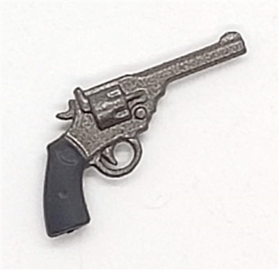 British Webley Revolver Pistol GUN-METAL Version - 1:18 Scale Weapon for 3-3/4 Inch Action Figures