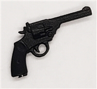 British Webley Revolver Pistol BLACK Version - 1:18 Scale Weapon for 3-3/4 Inch Action Figures