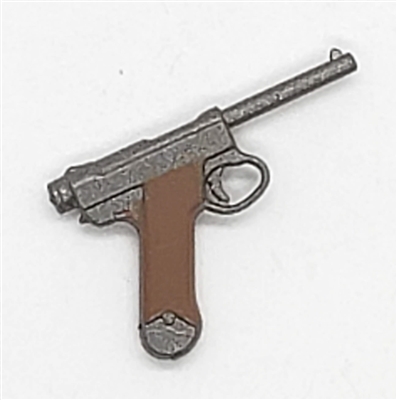 Japanese Nambu Type 14 Semi-Automatic Pistol GUN-METAL & BROWN Version  - 1:18 Scale Weapon for 3-3/4 Inch Action Figures
