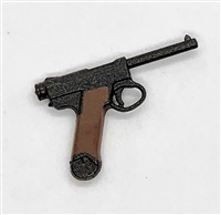 Japanese Nambu Type 14 Semi-Automatic Pistol BLACK & BROWN Version -1:18 Scale Weapon for 3-3/4 Inch Action Figures
