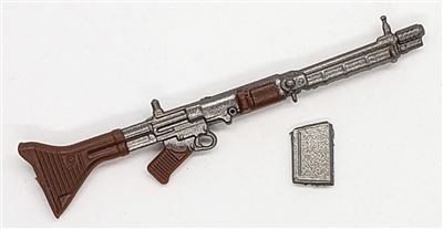 German FG-42 Machine Gun with Ammo Mag - 1:18 Scale Weapon for 3-3/4 Inch Action Figures