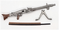 German MG-42 Machine Gun with Ammo Belt & Bipod - 1:18 Scale Weapon for 3-3/4 Inch Action Figures