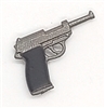 German P38 Walther 9mm Semi-Automatic Pistol GUN-METAL Version - 1:18 Scale Weapon for 3-3/4 Inch Action Figures