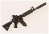 M4 Carbine Rifle "Geared Up" BLACK Version- 1:18 Scale Weapon for 3-3/4 Inch Action Figures