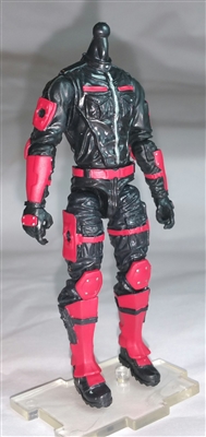 MTF Male Trooper Body WITHOUT Head BLACK with RED "Command-Ops" Version BASIC - 1:18 Scale Marauder Task Force Action Figure